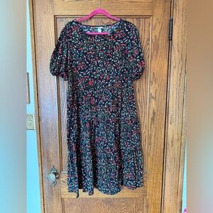 Ava & Viv Black Floral womens Dress